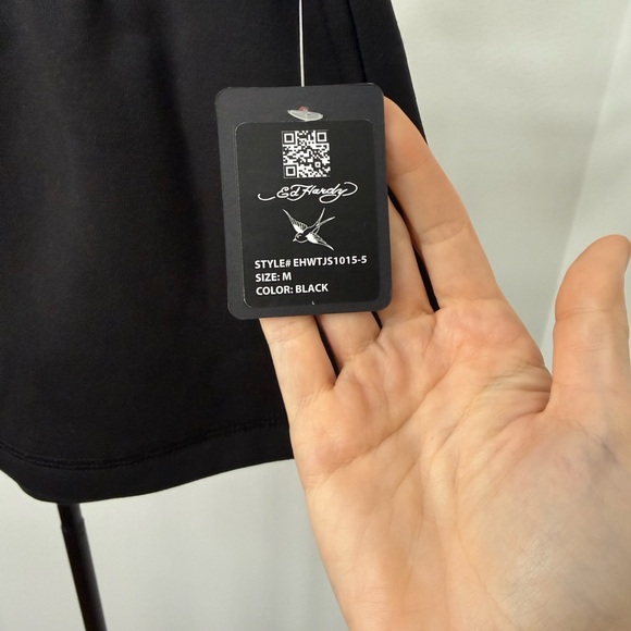 Ed Hardy Black Hoodie and Shorts Tracksuit Set with Tiger Design - Picture 6 of 7